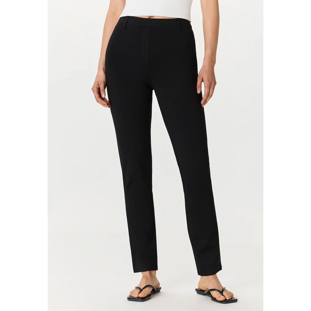 NWT Quince Sz Med Ultra-Stretch Ponte Straight Leg Pant in Black 28" inseam